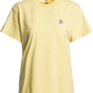 T-shirt Parajumpers femme jaune pâle, écusson sur la poitrine
