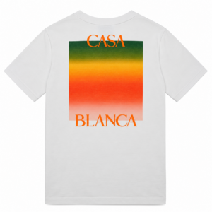 T-shirt Casablanca blanc dégradé orange, vue de dos